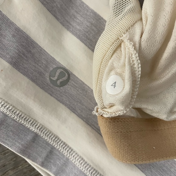 Lulu🍋 Cream and Grey Stripe Free to Be Tank 🍋 - Picture 4 of 6